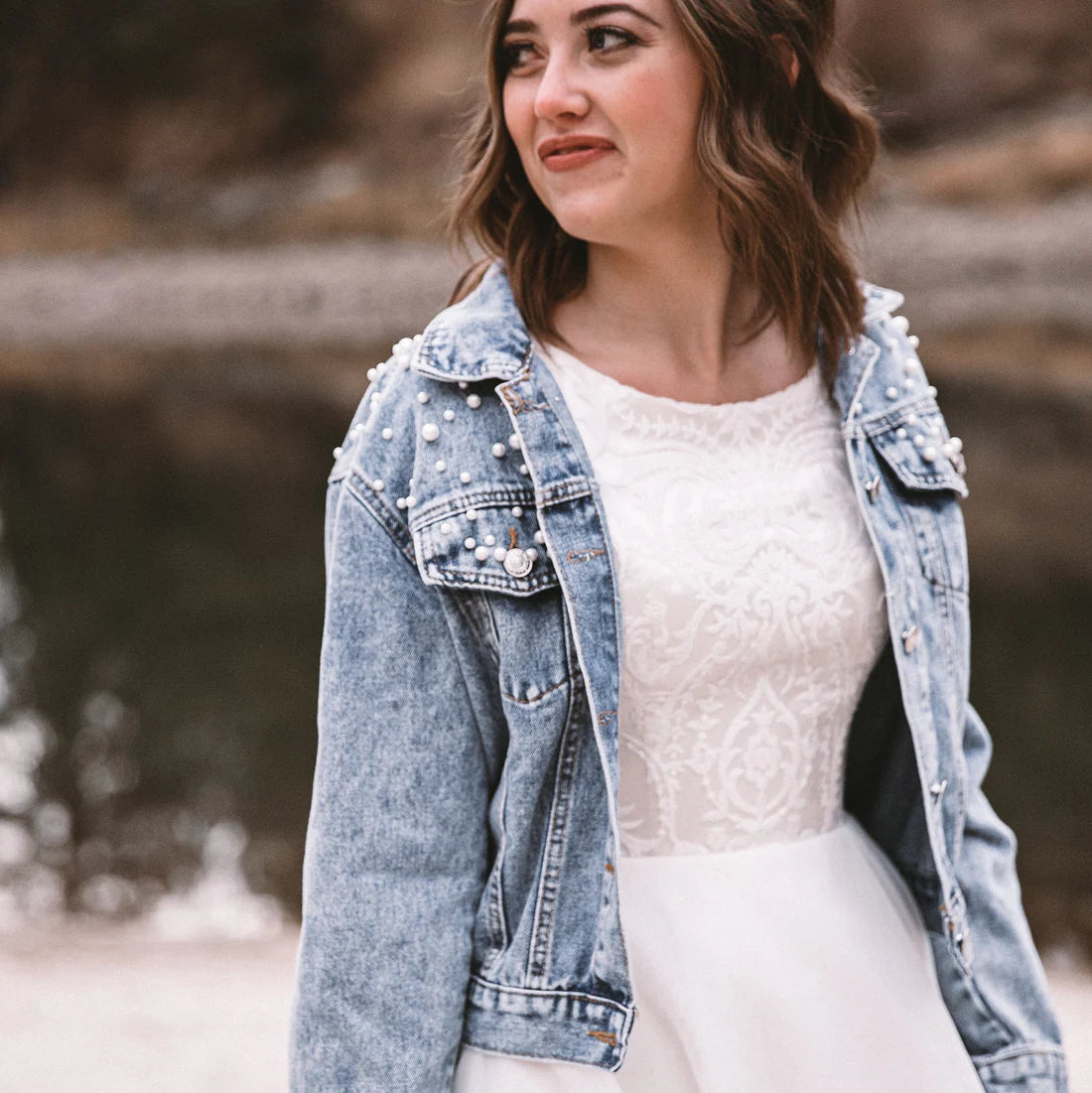 Classic Pearl Studded Jacket