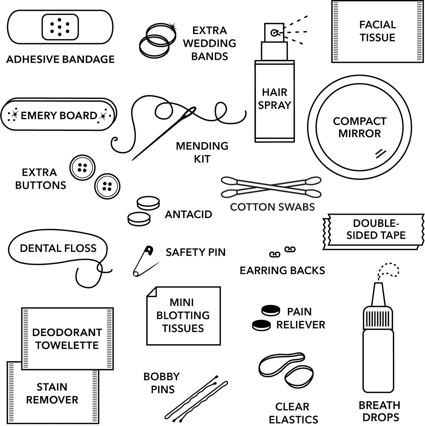 Minimergency Kit For Bridesmaids